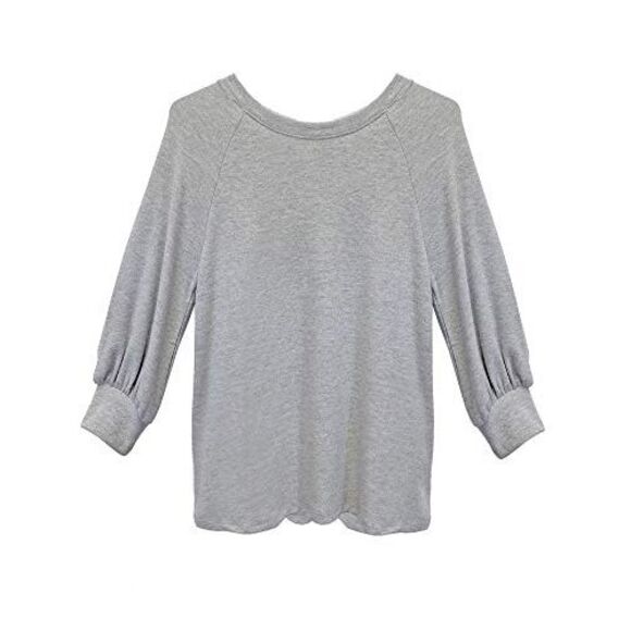 Grey Loose Fit Top With Back Tie Detail - Picture 4 of 7